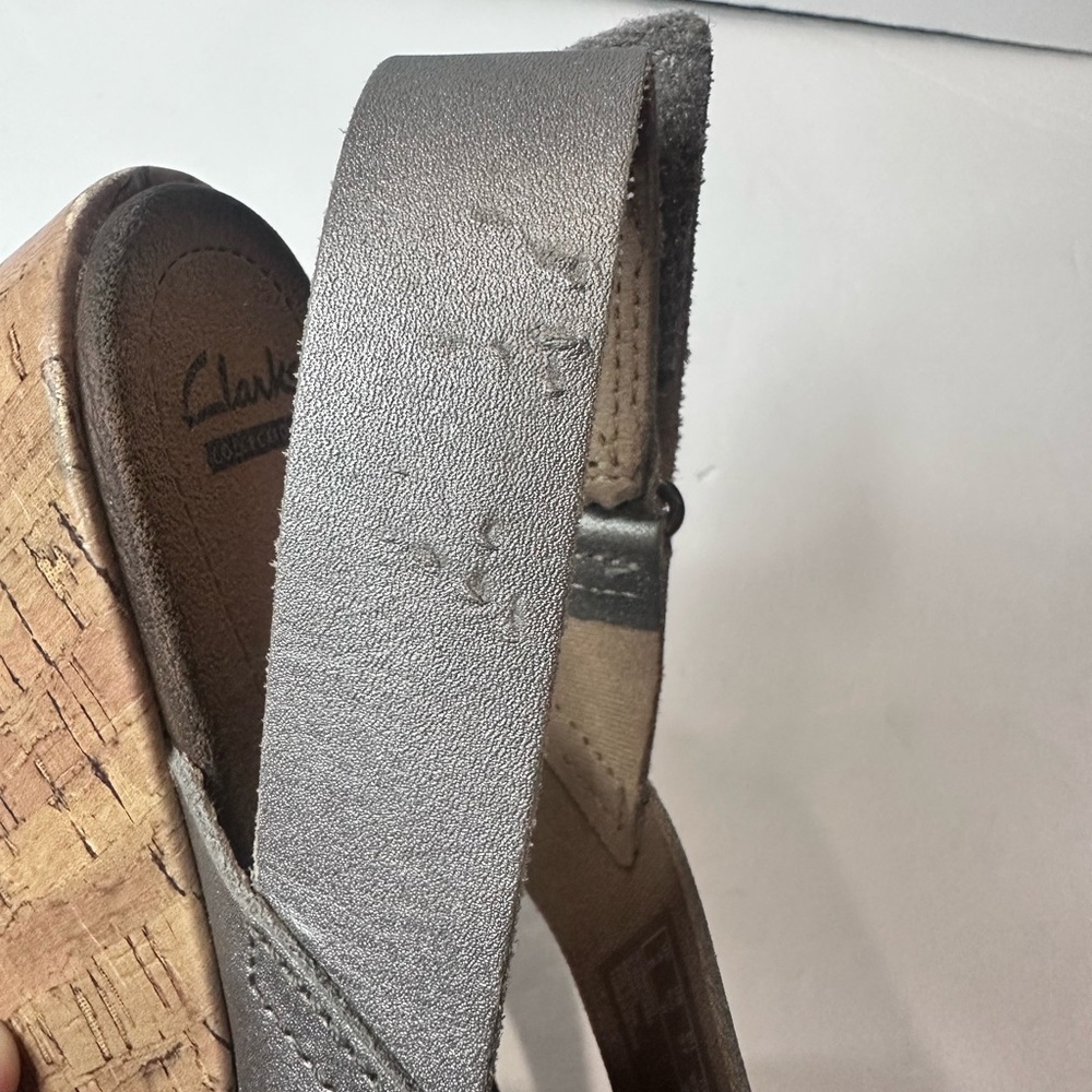 Clarks Women's Metallic Wedge Sandals - Picture 2 of 9